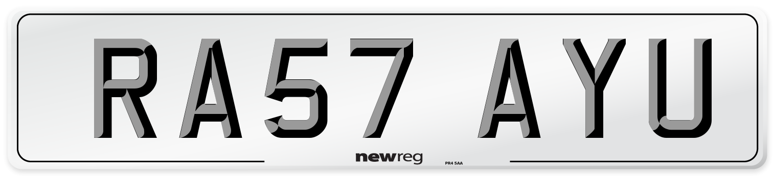 RA57 AYU Number Plate from New Reg